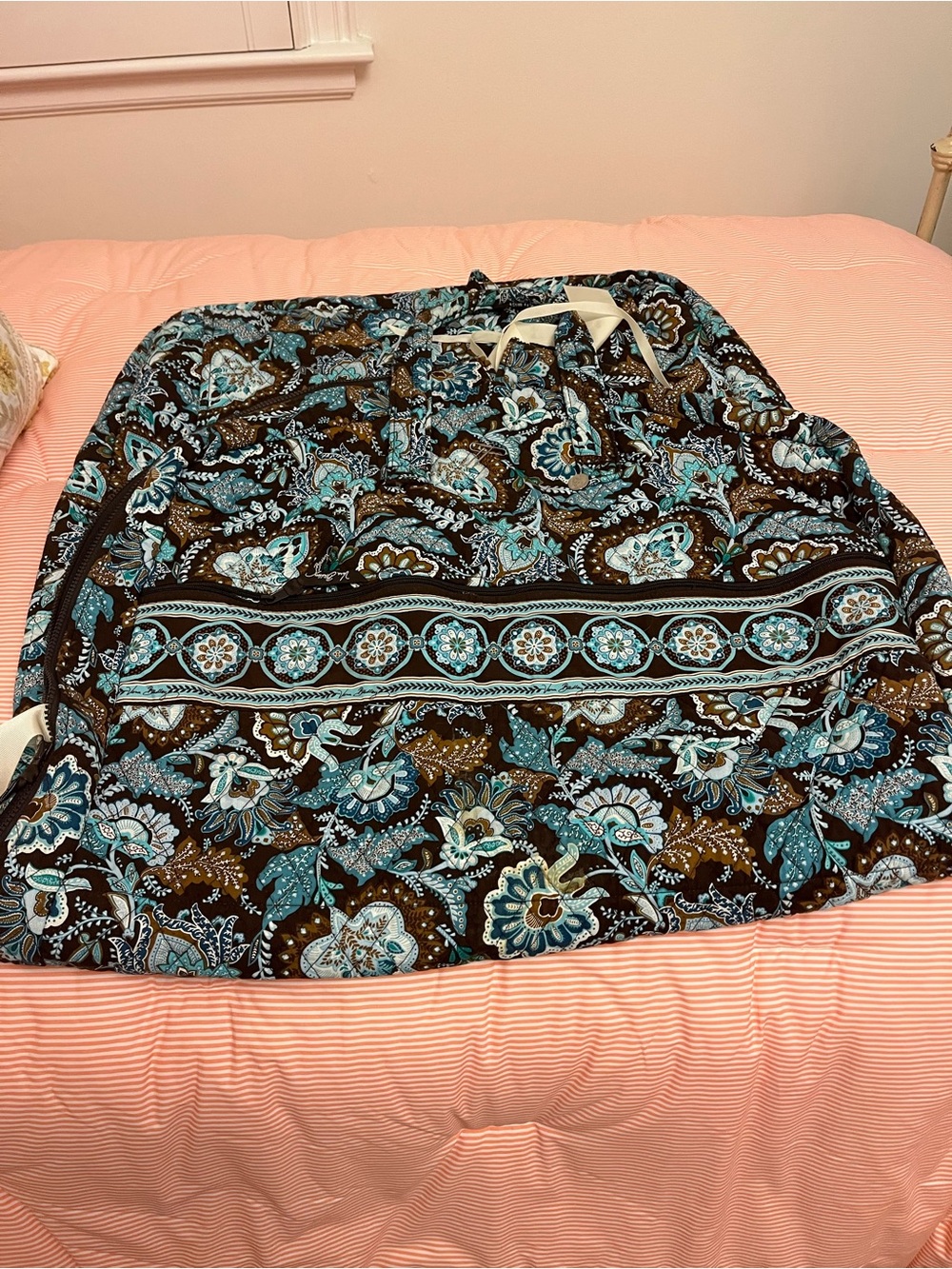 Vera Bradley Teal and Brown Floral Garment Bag